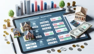 Simulação de cenários financeiros no Livil Traxquent Phigra: Tabela comparativa de custos entre comprar uma casa e alugar uma, analisando prós e contras.