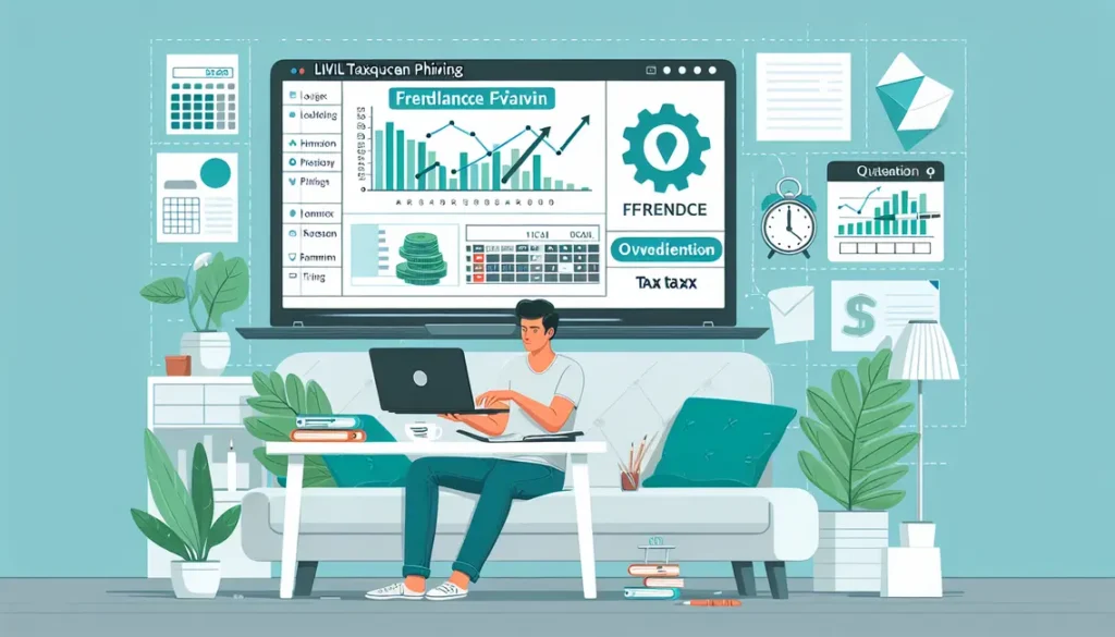 Pessoa a trabalhar em casa utilizando o Livil Traxquent Phigra para o planeamento fiscal de freelancers.