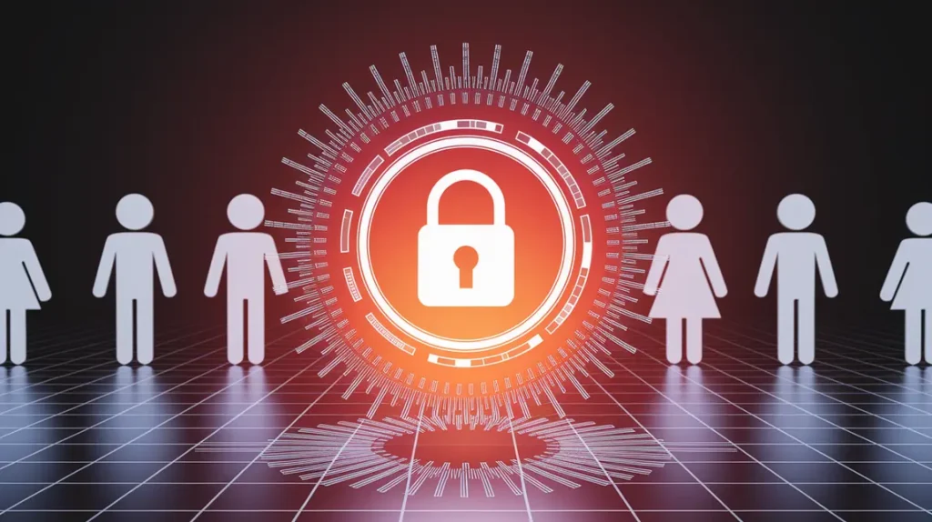 Cadeado digital representando a proteção de dados familiares sensíveis no Livil Traxquent Phigra.