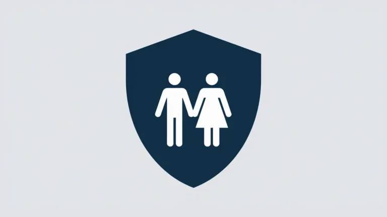 Ícone de um escudo com uma família ilustrada no centro, representando a Protecção de dados familiares no Livil Traxquent Phigra.
